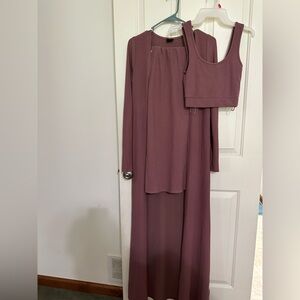 Elegant Mauve Three-Piece Set